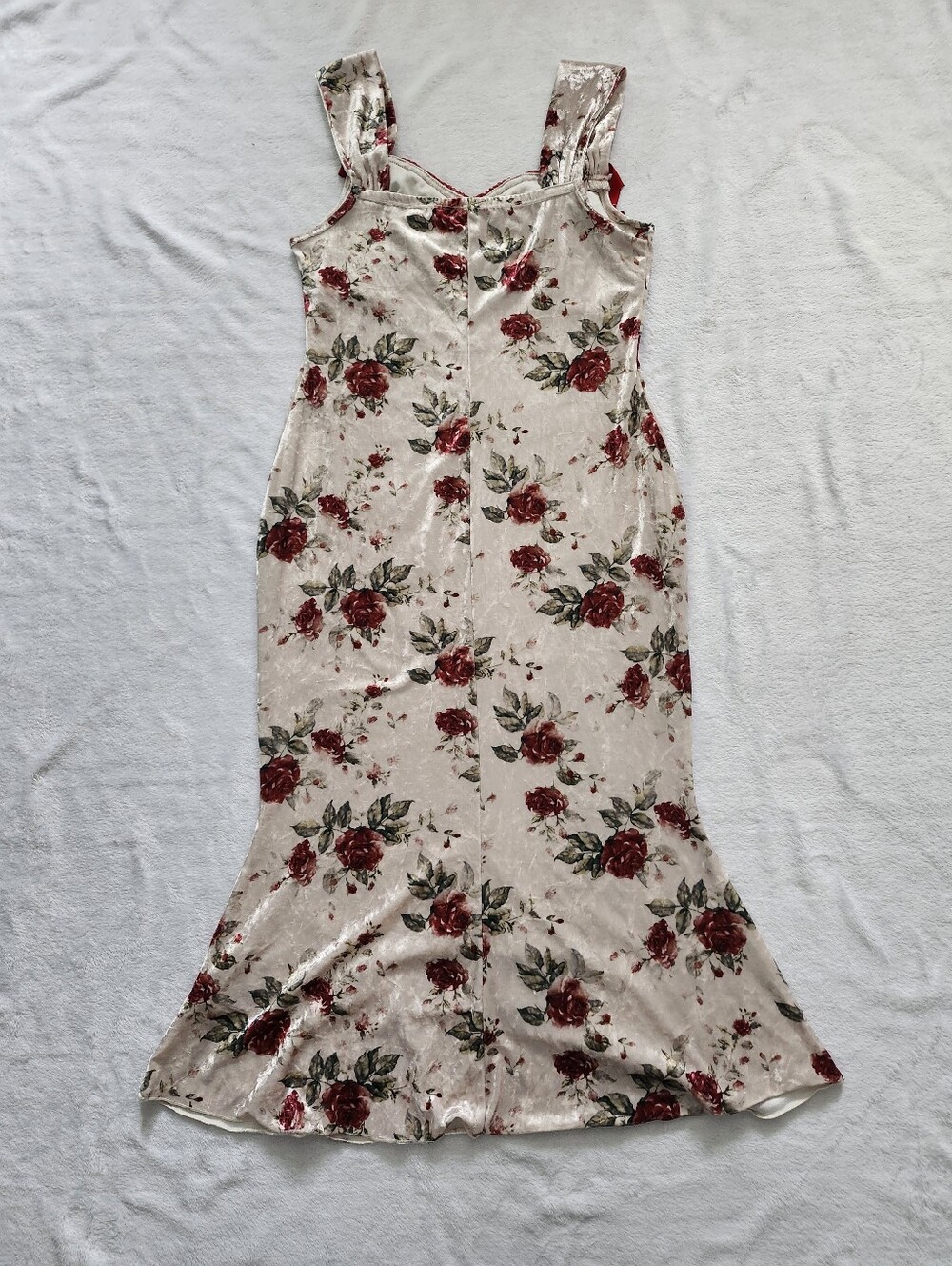 Vintage Like  Romantic Coquette Whimsical  Floral Velvet Maxi Dress ‎ Small - Picture 7 of 11